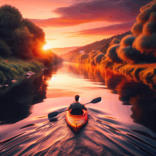 Kayak en el río Struma en Bulgaria.